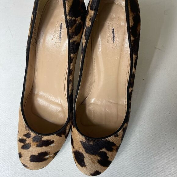 JCrew collection leopard print calf hair heels SZ8 - Picture 6 of 12